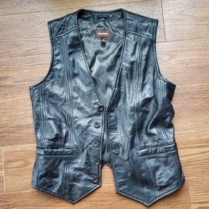 Black Leather Men's Vest by Danier